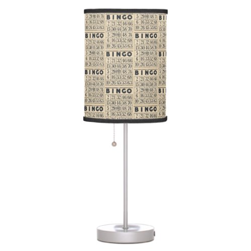 Vintage Bingo Card Pattern Table Lamp