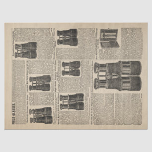 Vintage Binocular Catalog Page Decoupage Tissue Paper
