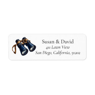 Vintage Binoculars Personalized Label