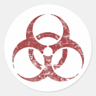 Vintage Biohazard Classic Round Sticker