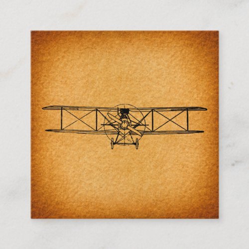 Vintage Biplane Antique Airplane Aviation Art Enclosure Card
