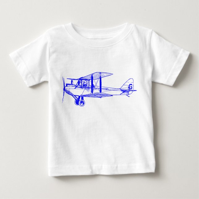 Vintage Biplane - Blue Baby T-Shirt (Front)