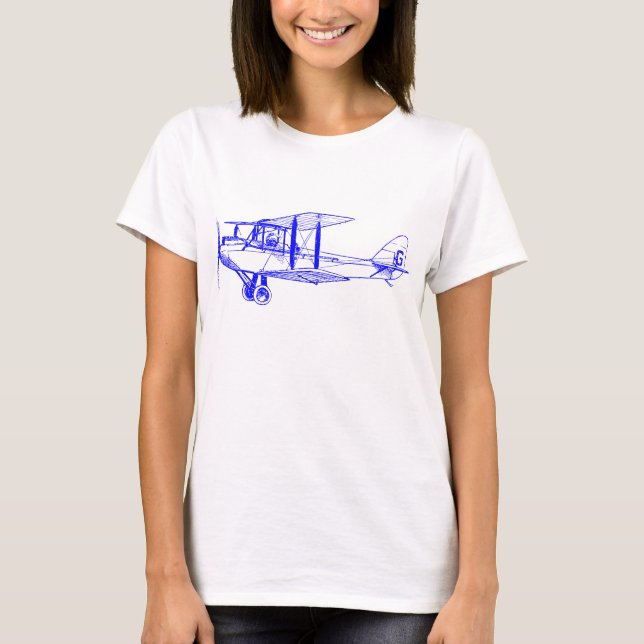 Vintage Biplane - Blue T-Shirt (Front)