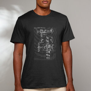 Vintage Biplane Blueprint – Aviation Art T-Shirt