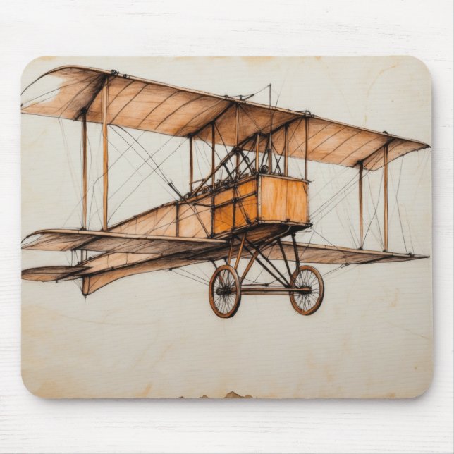Vintage biplane  mouse pad (Front)