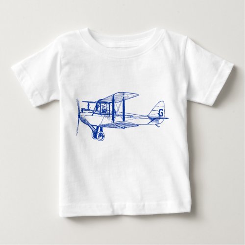 Vintage Biplane _ Navy Blue Baby T_Shirt