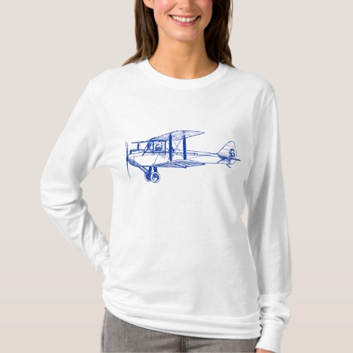 Vintage Biplane _ Navy Blue T_Shirt