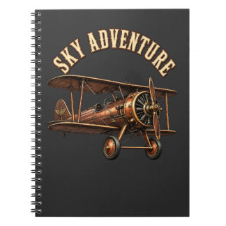 Vintage biplane. notebook
