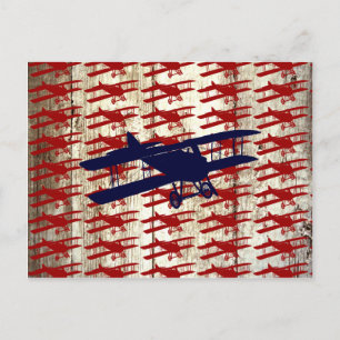 Vintage Biplane on Barn Wood Aviation Gifts Postcard