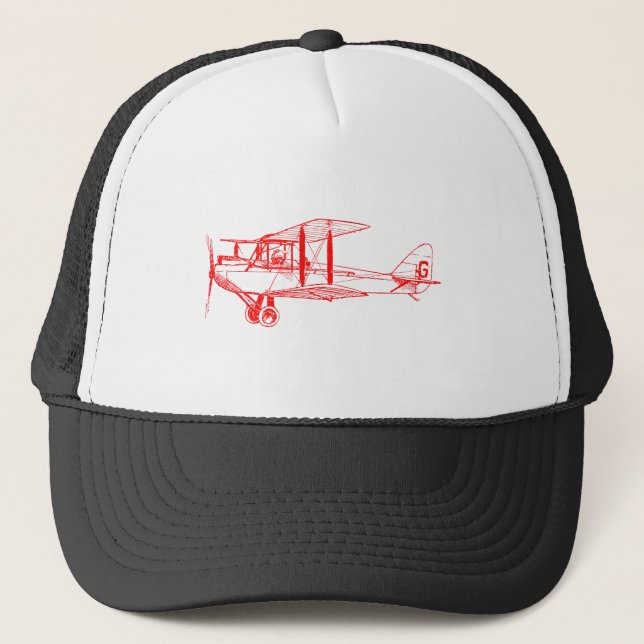 Vintage Biplane - Red Trucker Hat (Front)