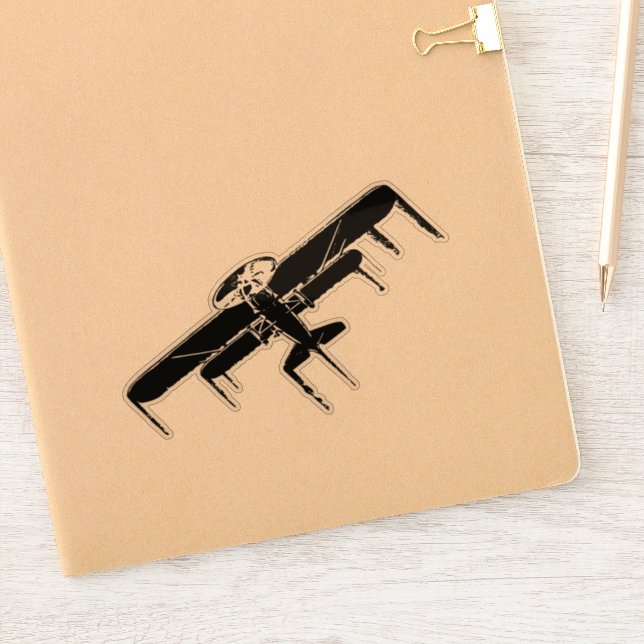 Vintage Biplane Retro Sticker (Notebook)