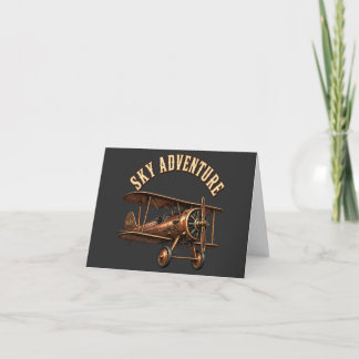 Vintage biplane. thank you card