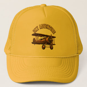 Vintage biplane.  trucker hat