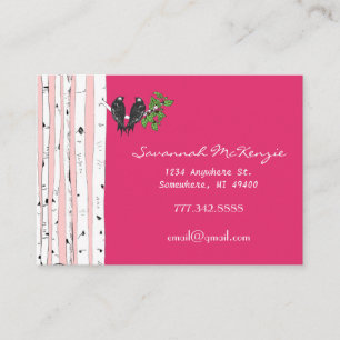 Vintage Bird Birch Tree on any Color Business Card