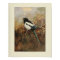 Vintage Bird Black White Green Print