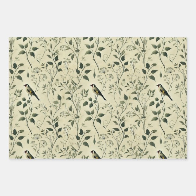 Vintage Bird & Botanical Wraps and Decoupage Wrapping Paper Sheets
