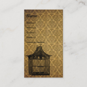 Vintage Bird Cage Grunge Business Card