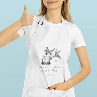 Vintage Bird Cage Happily Ever After Anniversary Adult Apron