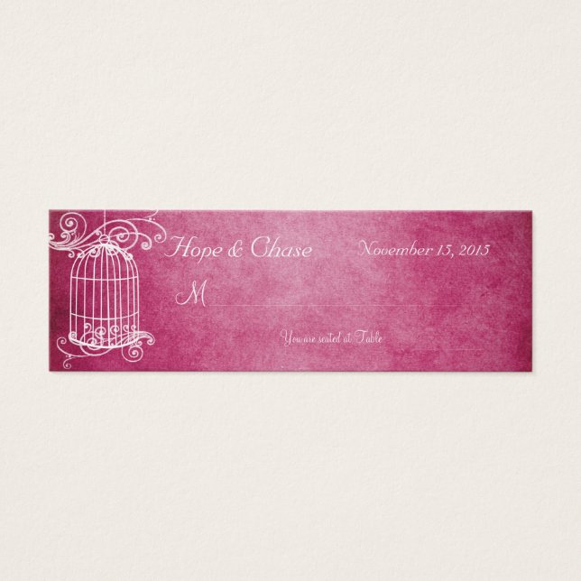 Vintage Bird Cage Honeysuckle Place Cards (Front)