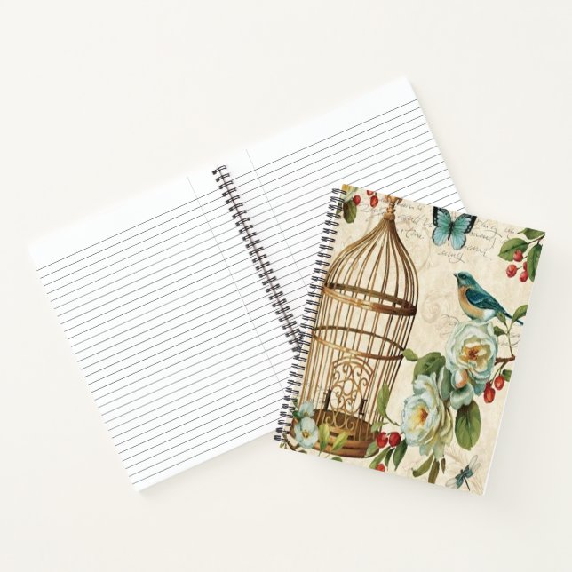 Vintage bird cage notebook (Inside)