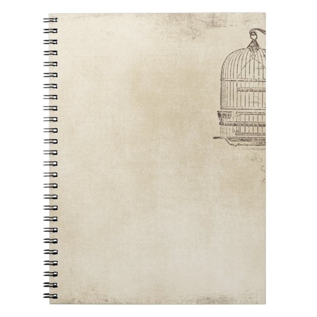 Vintage Bird Cage Script Notebook (Front)