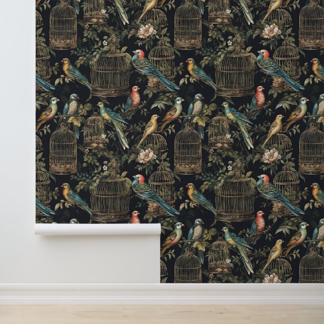 Vintage Bird Cage Wallpaper (Application)