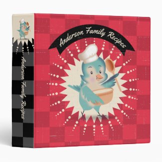 Vintage bird chef personalized cookbook recipe