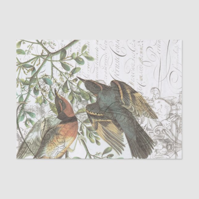 Vintage Bird Collage Tissue Paper No.508 (Front)