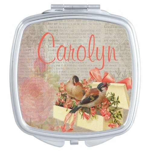 Vintage Bird Compact Mirror