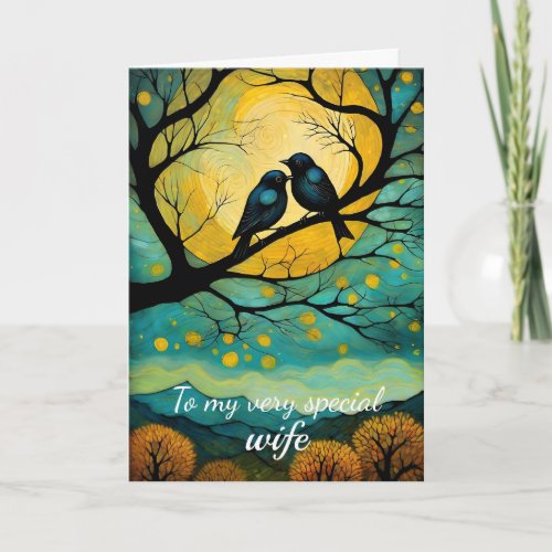 Vintage Bird Couple Special Wife  Anniversary Card