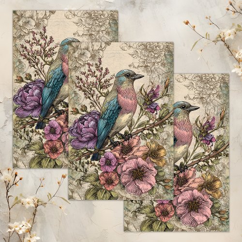 VINTAGE BIRD DECOUPAGE TISSUE PAPER
