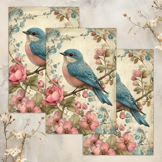 VINTAGE BIRD DECOUPAGE TISSUE PAPER (VINTAGE BIRD DECOUPAGE TISSUE PAPER)