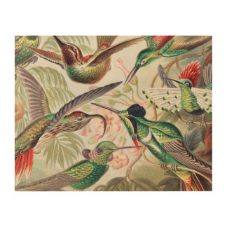 Vintage bird desktop wallpaper, painting wood wall art