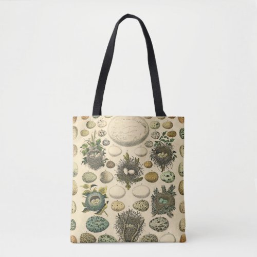 Vintage Bird Egg Nest Art Painting Eggs Tote Bag