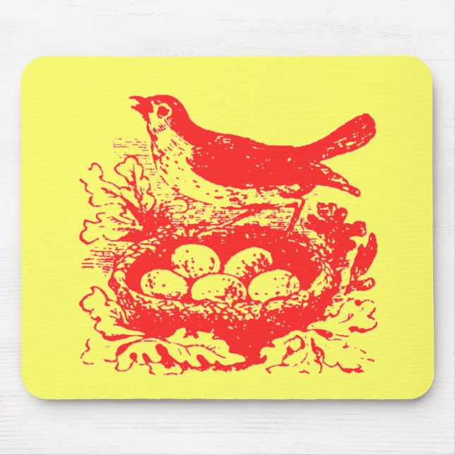 Vintage Bird Eggs & Nest Mouse Pad (Front)