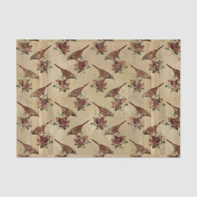 Vintage Bird Ephemera Decoupage tissue paper (Front)