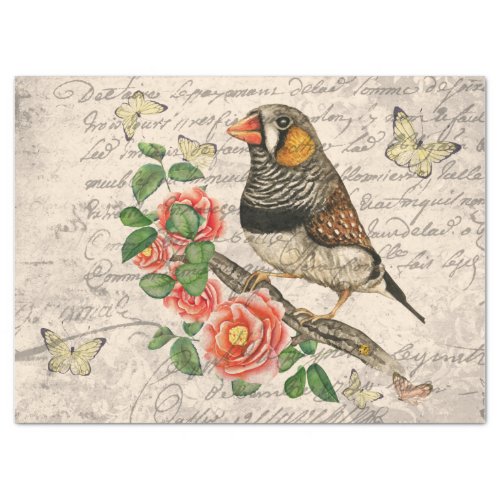 Vintage Bird Floral Butterflies Ephemera Decoupage Tissue Paper
