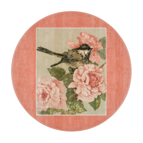 Vintage Bird Floral Cutting Board