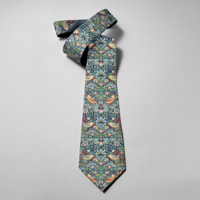 Vintage Bird Flower Strawberry Christmas Pattern Neck Tie (Creator Uploaded)