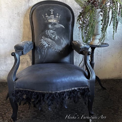 Vintage Bird Gothic Raven King Crown Decoupage  Tissue Paper