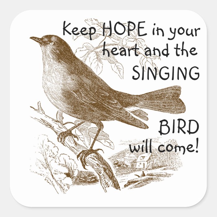 Vintage Bird Keep Hope in your Heart Stickers