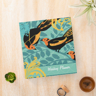 Vintage Bird Moorish Pattern Wedding Planner Binder