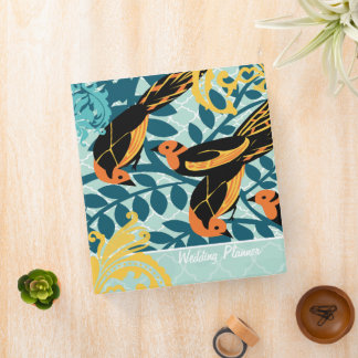 Vintage Bird Moorish Pattern Wedding Planner Binder