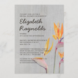 Vintage Bird of Paradise Bridal Shower Invitations