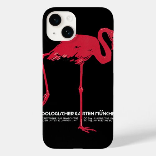 Vintage Bird Pink Flamingo at Germany Munich Zoo Case_Mate iPhone 14 Case