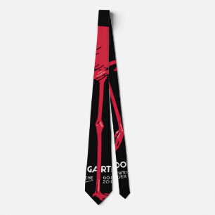 Vintage Bird Pink Flamingo at Germany Munich Zoo Neck Tie
