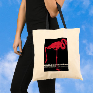 Vintage Bird Pink Flamingo at Germany Munich Zoo Tote Bag