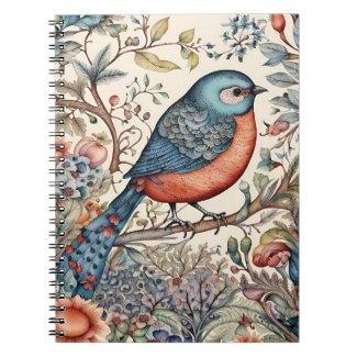 Vintage bird Scandinavian fabric design