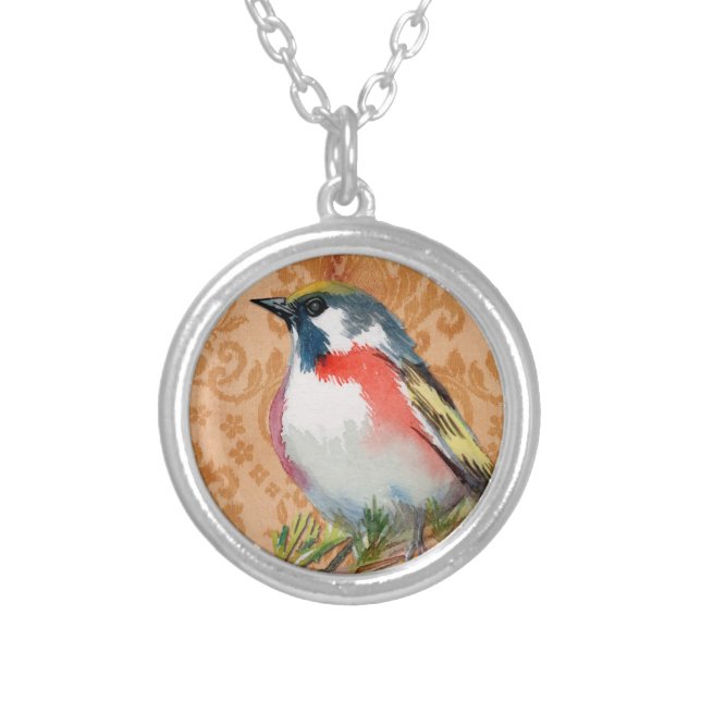 Vintage Bird Silver Plated Necklace (Front)