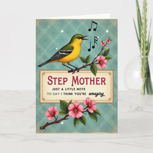 Vintage Bird Song Mothers Day Card (Front)